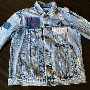 stitched denim jacket (small)